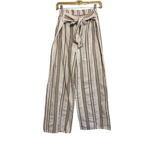 MLLE Gabrielle Boho Wide Leg Pants – Linen Look – Size L (Fits M–L)